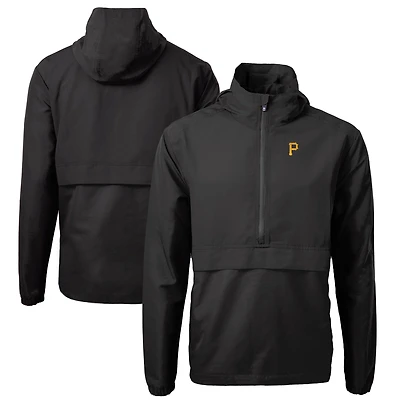 Men's Cutter & Buck Black Pittsburgh Pirates Charter Eco Recycled Half-Zip Anorak Jacket