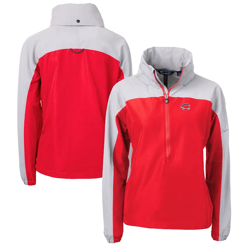 Women's Cutter & Buck Red/Gray Cincinnati Reds Charter Eco Recycled Anorak Jacket