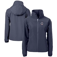 Women's Cutter & Buck Navy Chicago Cubs Charter Eco Recycled Full-Zip Jacket