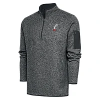 Men's Antigua  Heather Charcoal Cincinnati Bearcats Big & Tall Fortune Quarter-Zip Pullover Jacket