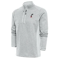 Men's Antigua  Heather Gray Cincinnati Bearcats Course Quarter-Zip Pullover Top