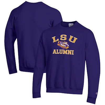 Men's Champion  Purple LSU Tigers Alumni Logo Arch Pullover Sweatshirt