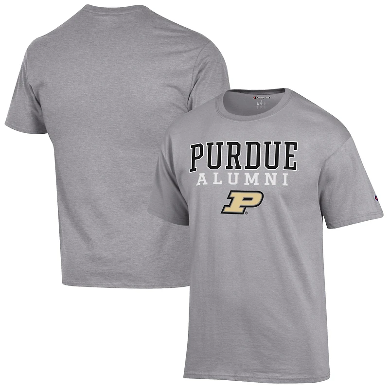 Men's Champion  Gray Purdue Boilermakers Alumni Logo Stack T-Shirt