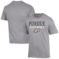 Men's Champion  Gray Purdue Boilermakers Alumni Logo Stack T-Shirt