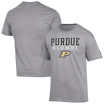 Men's Champion  Gray Purdue Boilermakers Alumni Logo Stack T-Shirt