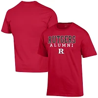Men's Champion  Scarlet Rutgers Scarlet Knights Alumni Logo Stack T-Shirt