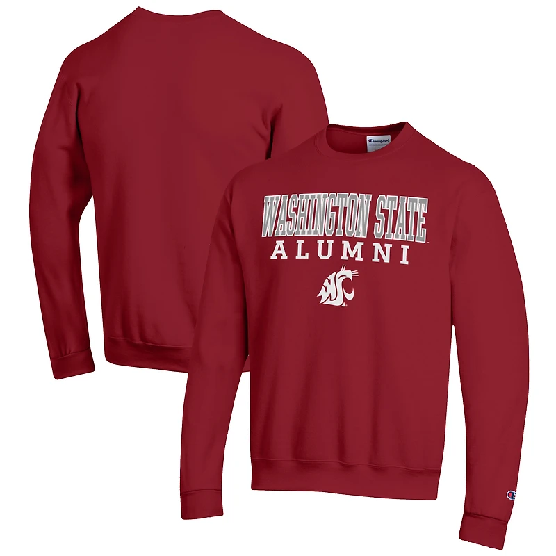 Men's Champion  Crimson Washington State Cougars Alumni Logo Pullover Sweatshirt