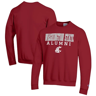 Men's Champion  Crimson Washington State Cougars Alumni Logo Pullover Sweatshirt