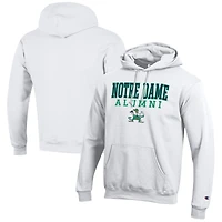 Men's Champion  White Notre Dame Fighting Irish Alumni Logo Stack Pullover Hoodie