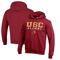 Men's Champion  Cardinal USC Trojans Alumni Logo Stack Pullover Hoodie
