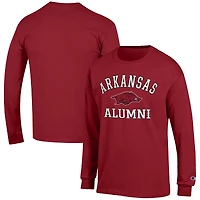Men's Champion  Cardinal Arkansas Razorbacks Alumni Logo Long Sleeve T-Shirt