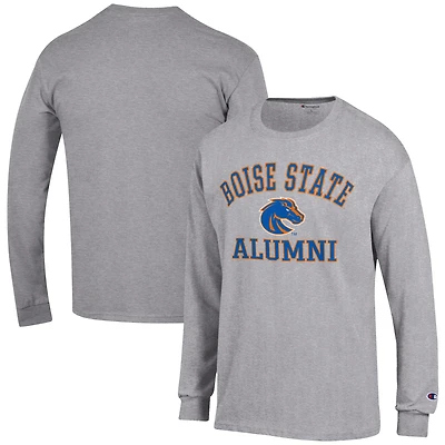 Men's Champion  Gray Boise State Broncos Alumni Logo Long Sleeve T-Shirt