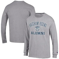 Men's Champion  Gray BYU Cougars Alumni Logo Long Sleeve T-Shirt