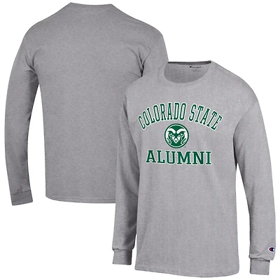 Men's Champion  Gray Colorado State Rams Alumni Logo Long Sleeve T-Shirt