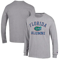 Men's Champion  Gray Florida Gators Alumni Logo Long Sleeve T-Shirt