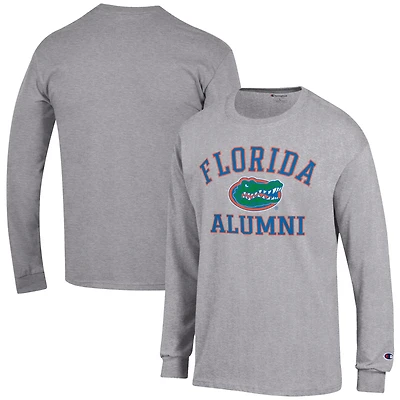 Men's Champion  Gray Florida Gators Alumni Logo Long Sleeve T-Shirt