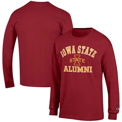 Men's Champion  Cardinal Iowa State Cyclones Alumni Logo Long Sleeve T-Shirt
