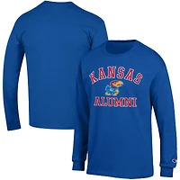 Men's Champion  Royal Kansas Jayhawks Alumni Logo Long Sleeve T-Shirt