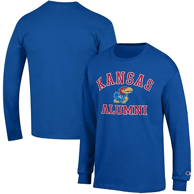 Men's Champion  Royal Kansas Jayhawks Alumni Logo Long Sleeve T-Shirt