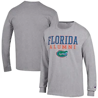 Men's Champion  Gray Florida Gators Alumni Logo Stack Long Sleeve T-Shirt