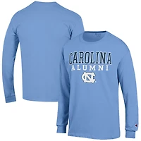 Men's Champion Carolina Blue North Carolina Tar Heels Alumni Logo Stack Long Sleeve T-Shirt