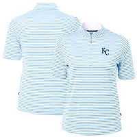 Women's Cutter & Buck  Powder Blue Kansas City Royals Virtue Eco Pique Stripe Top