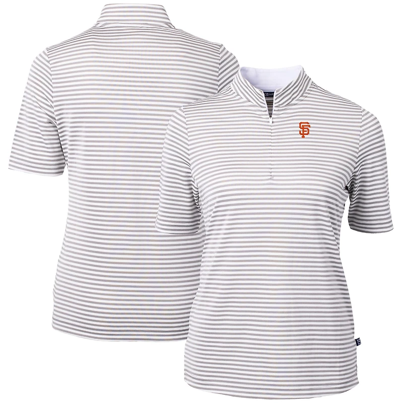 Women's Cutter & Buck  Gray San Francisco Giants Virtue Eco Pique Stripe Top