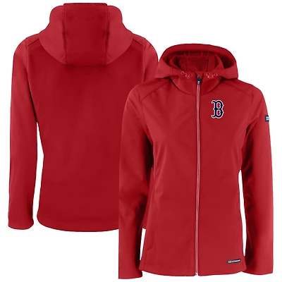 Women's Cutter & Buck Red Boston Red Sox Evoke Eco Softshell Recycled Full-Zip Jacket