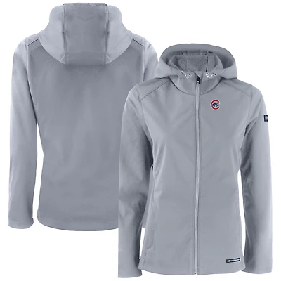 Women's Cutter & Buck Gray Chicago Cubs Evoke Eco Softshell Recycled Full-Zip Jacket