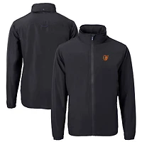 Men's Cutter & Buck Black Baltimore Orioles Big & Tall Charter Eco Recycled Full-Zip Jacket