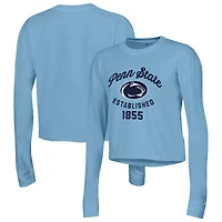 Women's Champion Blue Penn State Nittany Lions Boyfriend Cropped Long Sleeve T-Shirt