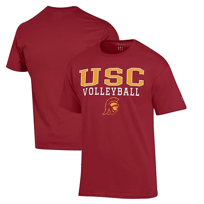 Men's Champion Cardinal USC Trojans Volleyball Stack T-Shirt