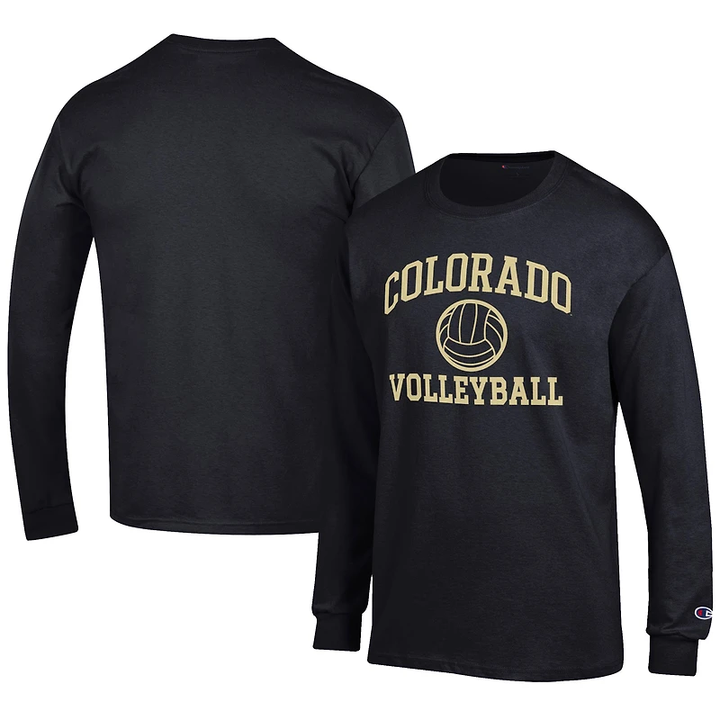 Men's Champion Black Colorado Buffaloes Volleyball Icon Long Sleeve T-Shirt