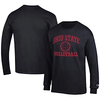 Men's Champion Black Ohio State Buckeyes Volleyball Icon Long Sleeve T-Shirt