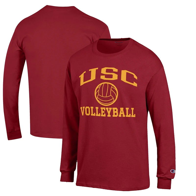 Men's Champion Cardinal USC Trojans Volleyball Icon Long Sleeve T-Shirt