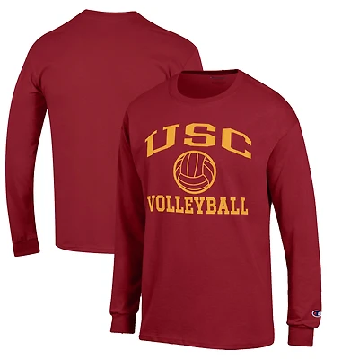 Men's Champion Cardinal USC Trojans Volleyball Icon Long Sleeve T-Shirt