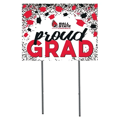 Ball State Cardinals  18" x 24" Proud Grad Yard Sign
