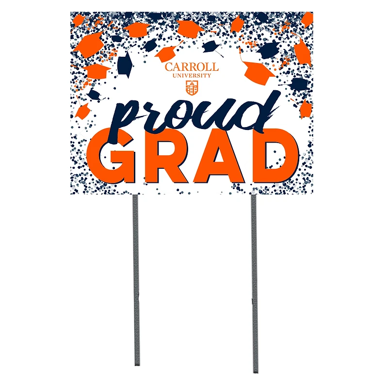 Carroll University Pioneers  18" x 24" Proud Grad Yard Sign