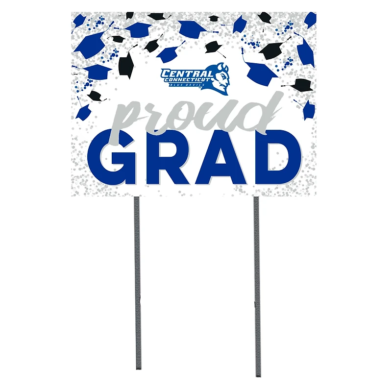 Central Connecticut State Blue Devils  18" x 24" Proud Grad Yard Sign