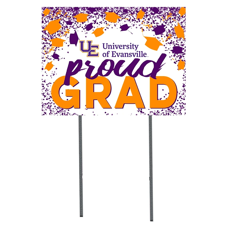 Evansville Purple Aces  18" x 24" Proud Grad Yard Sign