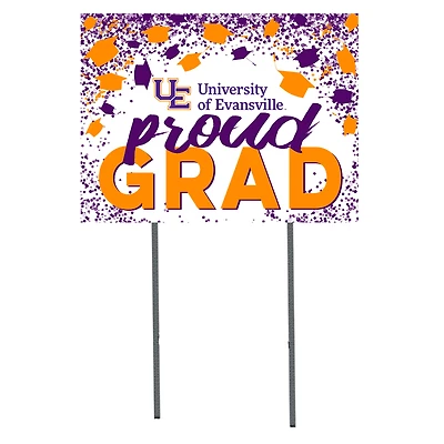 Evansville Purple Aces  18" x 24" Proud Grad Yard Sign