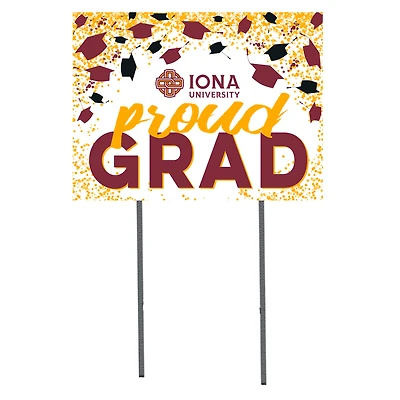 Iona University Gaels  18" x 24" Proud Grad Yard Sign