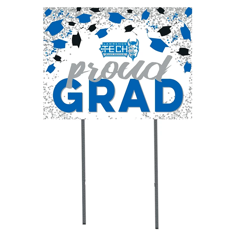 Lawrence Technological University Blue Devils  18" x 24" Proud Grad Yard Sign