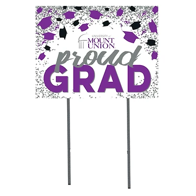 Mount Union Purple Raiders  18" x 24" Proud Grad Yard Sign