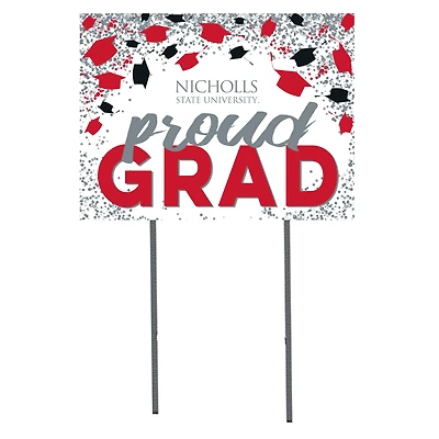 Nicholls State Colonels  18" x 24" Proud Grad Yard Sign