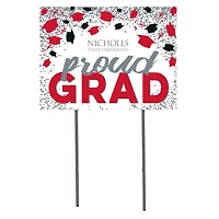 Nicholls State Colonels  18" x 24" Proud Grad Yard Sign