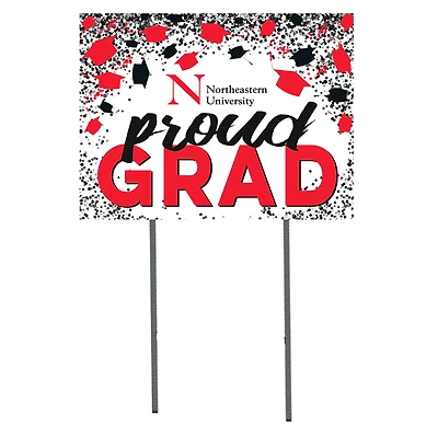 Northeastern Huskies  18" x 24" Proud Grad Yard Sign