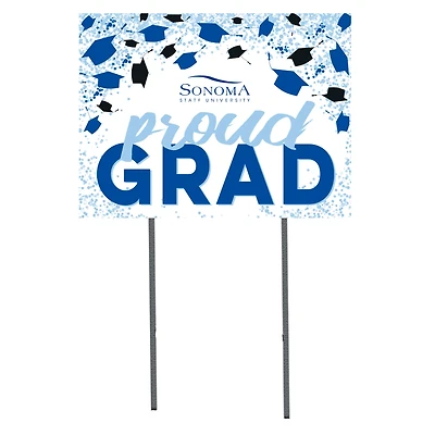 Sonoma State Seawolves  18" x 24" Proud Grad Yard Sign