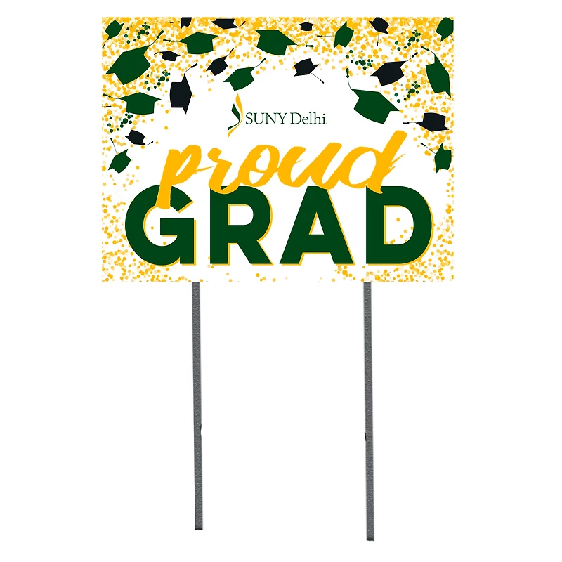 SUNY Delhi Broncos  18" x 24" Proud Grad Yard Sign