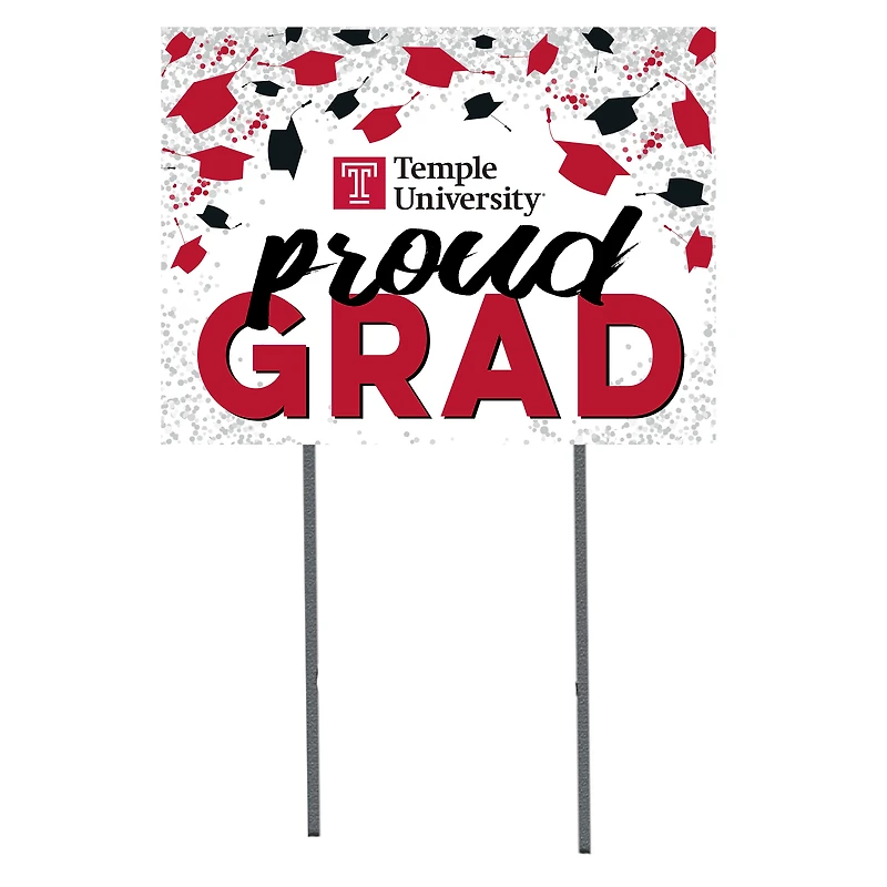 Temple Owls  18" x 24" Proud Grad Yard Sign
